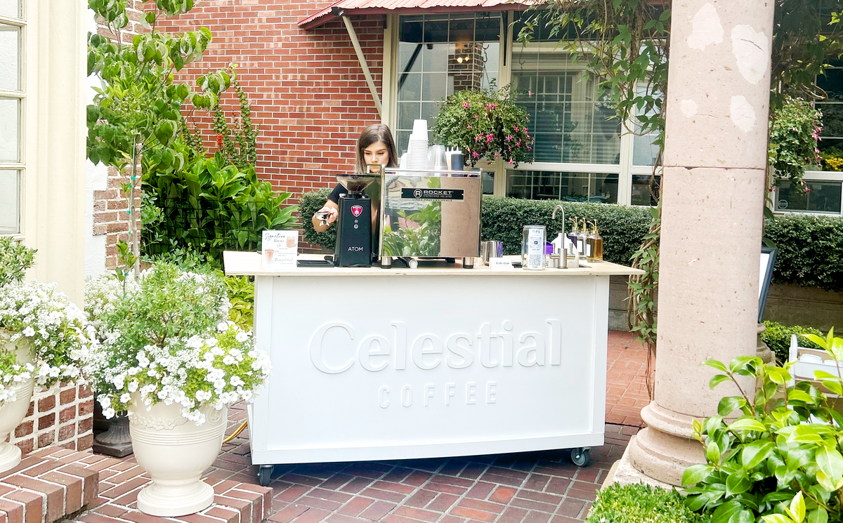 Celestial Coffee Catering mobile coffee cart and team in Bellingham, WA